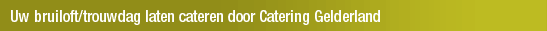 Uw bruiloft/trouwdag laten cateren door Catering Gelderland